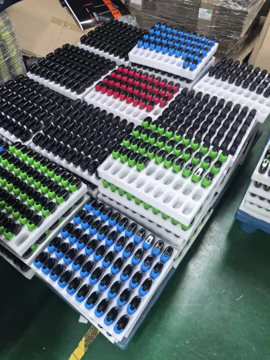 Custom coloured empty vape hardware units produced for a customer order